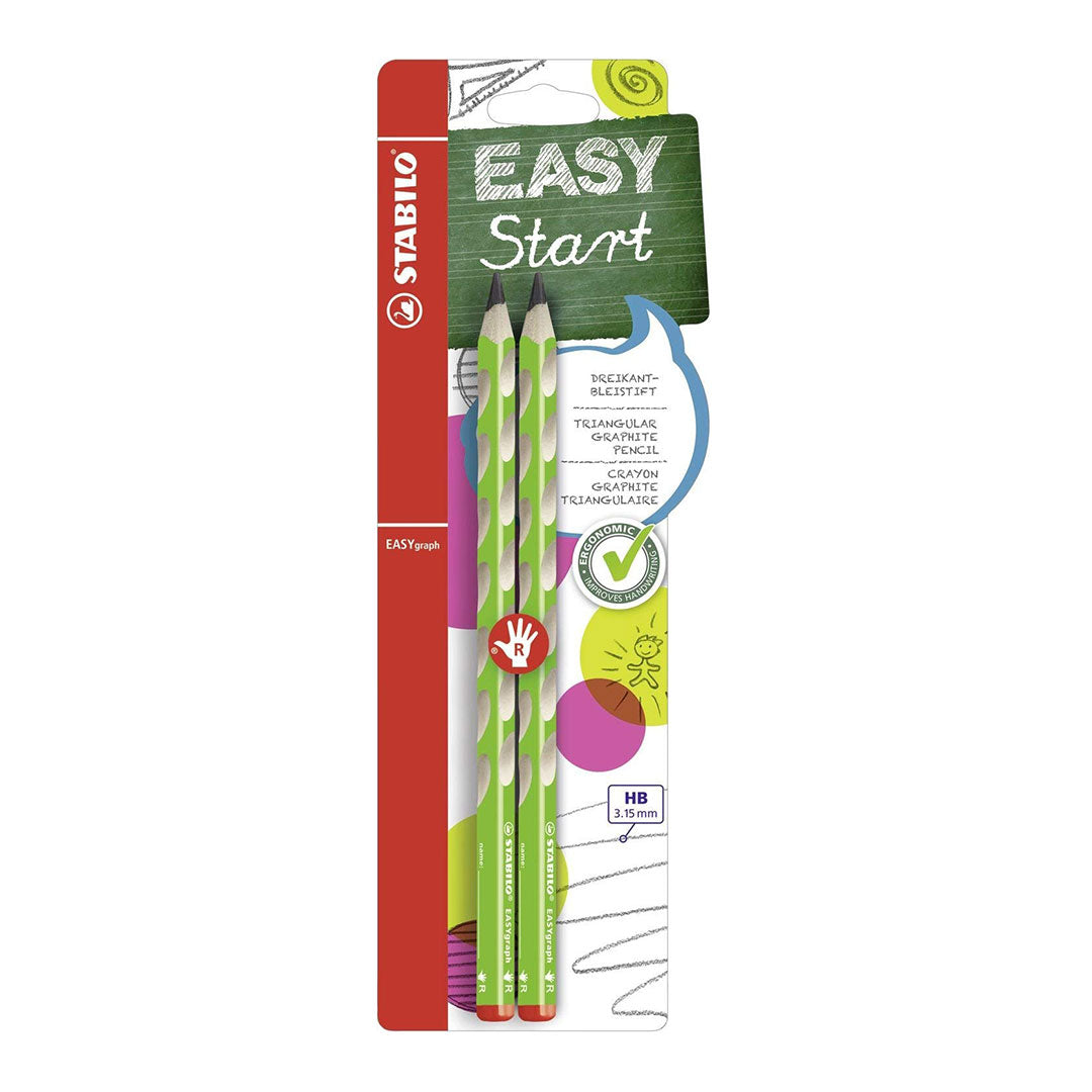 Stabilo | Easygraph Pencil | 2 Pack | Right Handed | HB Green Stabilo